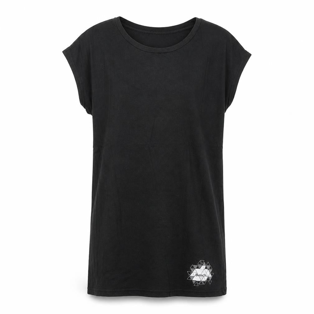 Womens UK Size S Bench Black Cotton Blend T-Shirt