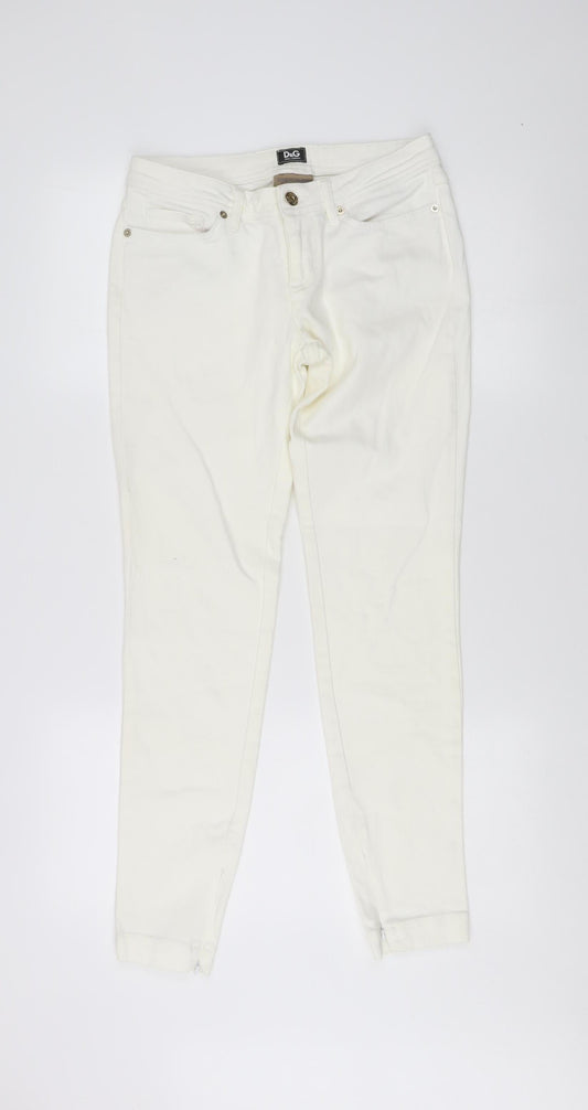 Dolce & Gabbana Women's White Skinny Jeans Size 26