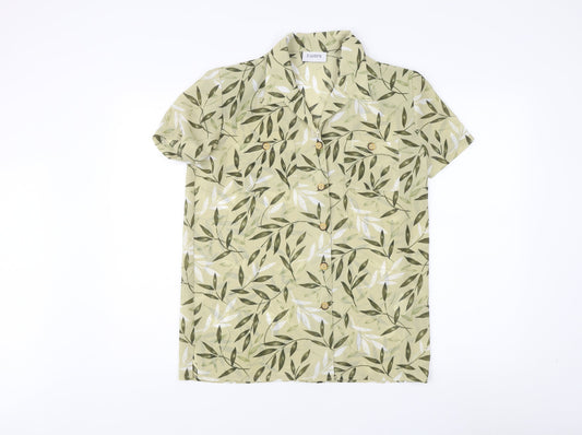 Eastex Women's Green Floral Button-Up Shirt Size 16
