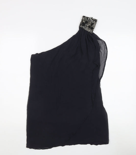French Connection Women’s Black One Shoulder Beaded Top