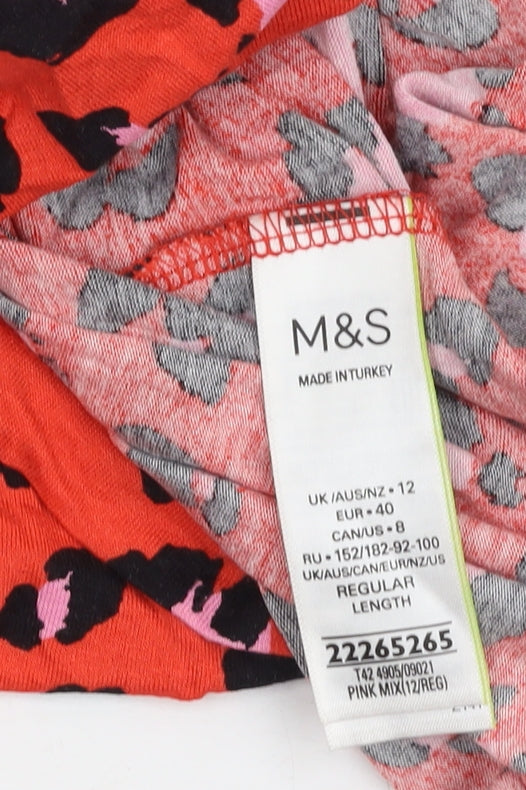 Marks and Spencer Women's Animal Print T-Shirt Dress, Size 12