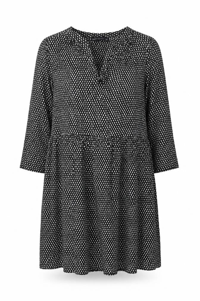 Marks and Spencer Black Geometric Women's Dress Size 12