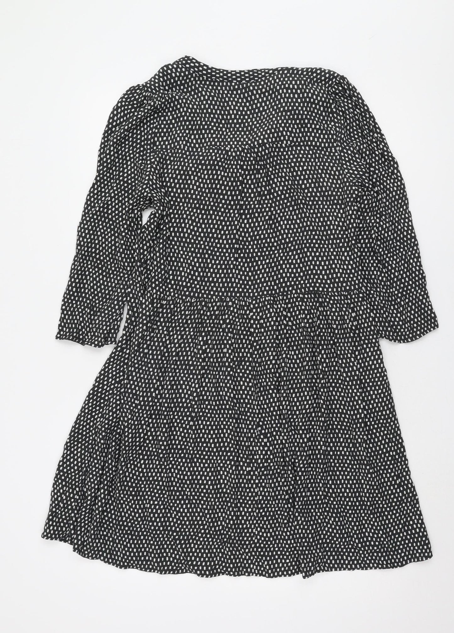 Marks and Spencer Black Geometric Women's Dress Size 12