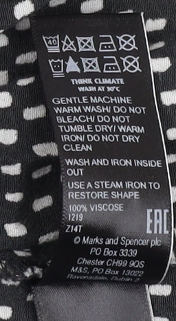 Marks and Spencer Black Geometric Women's Dress Size 12