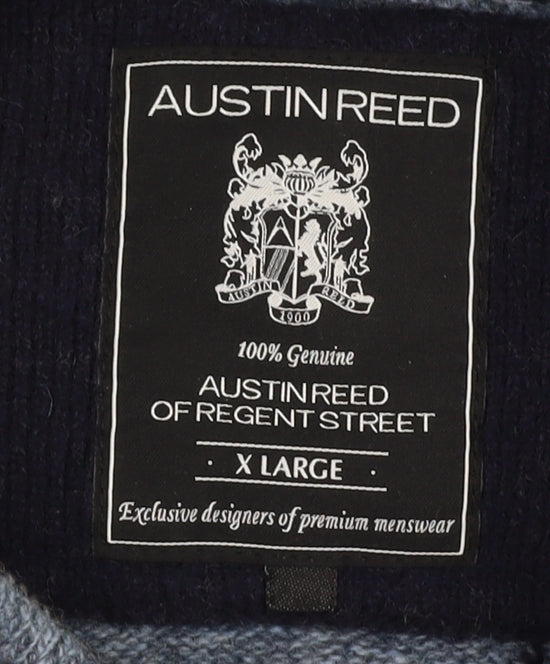 Austin Reed Men's Blue High Neck Zip Jumper XL