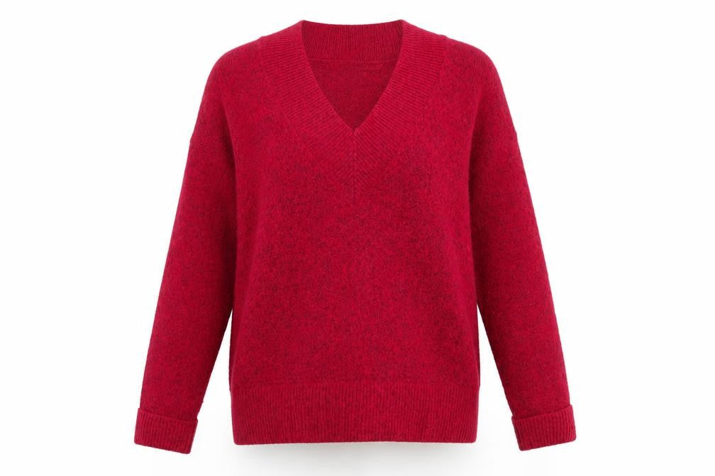 Next Women's Red V-Neck Pullover Jumper M