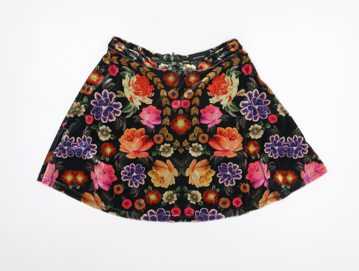 MINKPINK Women's Multicoloured Floral Velvet Skirt M