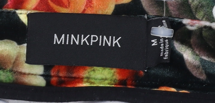 MINKPINK Women's Multicoloured Floral Velvet Skirt M