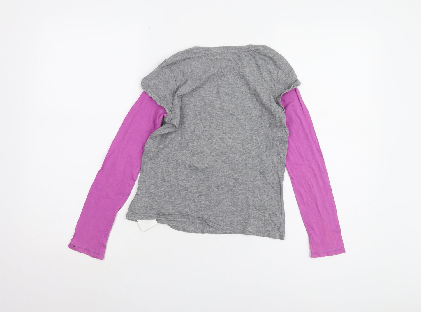 Gap Kids Girls Grey & Pink Long Sleeve Graphic T-Shirt 8-9Y