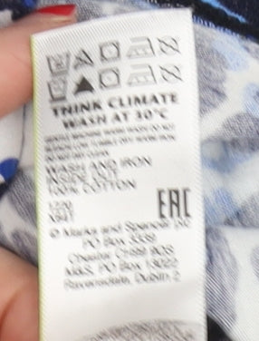 Marks and Spencer Blue Animal Print Shift Dress - Size 10