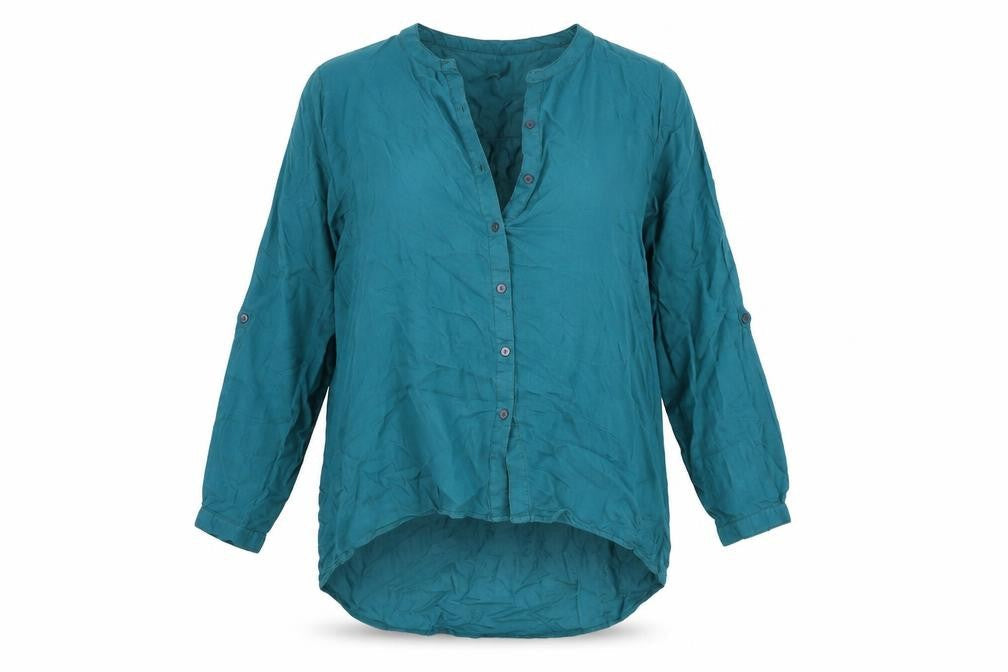 Peppercorn Women's Green Button-Up Shirt - Size L