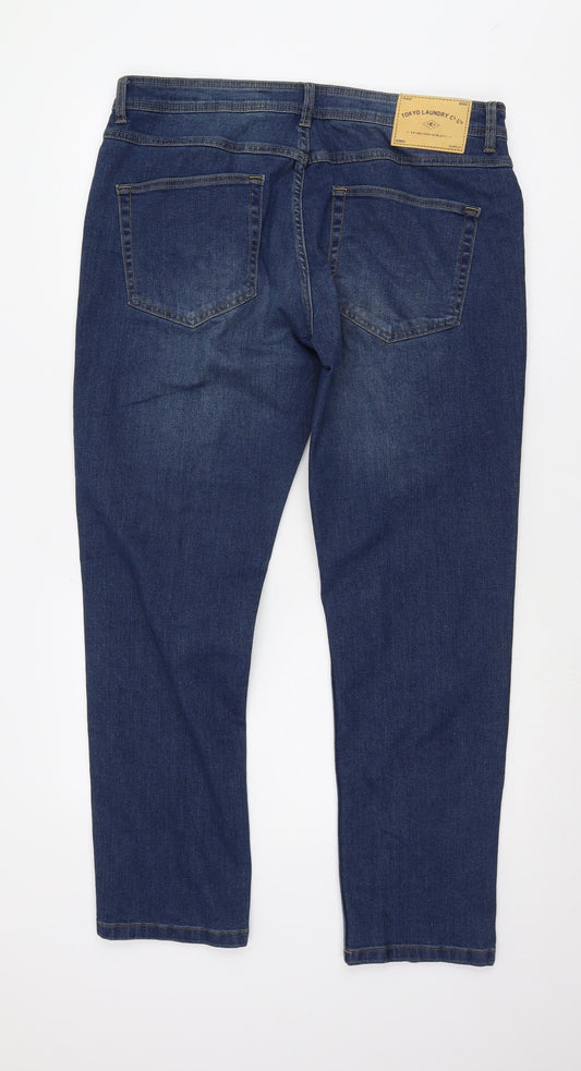Tokyo Laundry Men's Blue Slim Fit Straight Jeans 36