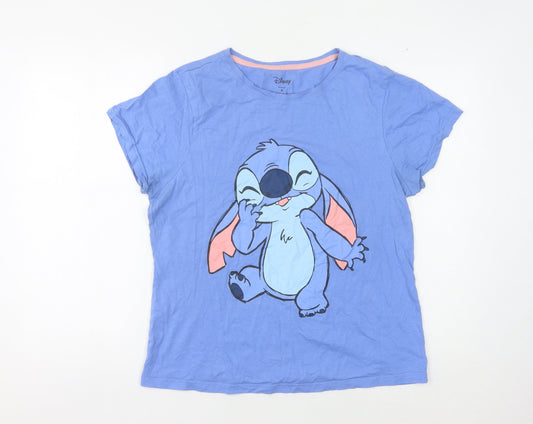 Disney Women's Blue Stitch T-Shirt M Casual