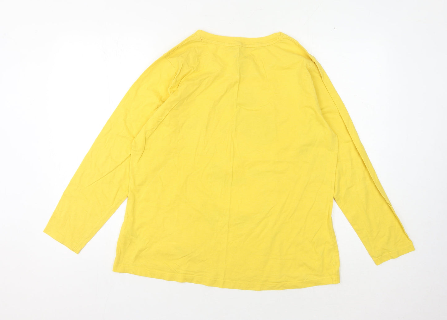 Disney Mickey Mouse Yellow T-Shirt L Unisex Long Sleeve