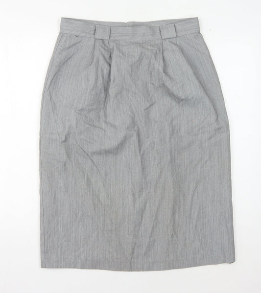 St Michael Women's Grey Knee Length Pencil Skirt 16