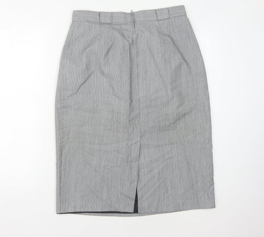 St Michael Women's Grey Knee Length Pencil Skirt 16
