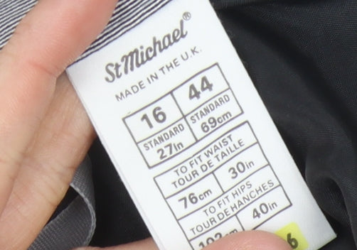 St Michael Women's Grey Knee Length Pencil Skirt 16