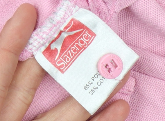Unisex Adultss UK Size L Slazenger Pink Polyester Blend Polo