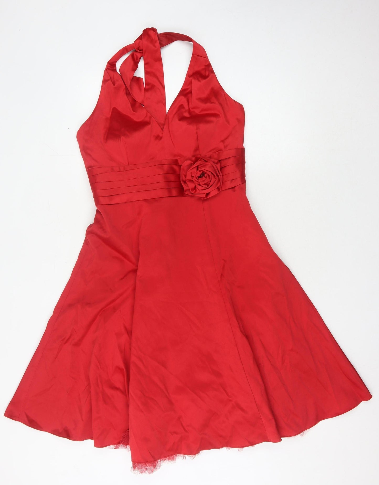 Special Edition Women's Red A-Line Halter Dress 12