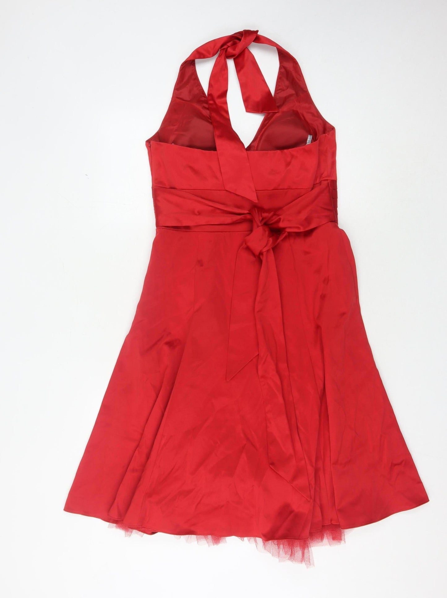 Special Edition Women's Red A-Line Halter Dress 12