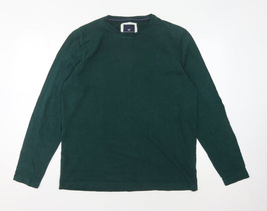 Crew Clothing Company Men's Green Long Sleeve T-Shirt L