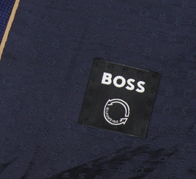 BOSS Men's Blue Blazer Jacket, Size 40R Classic Style