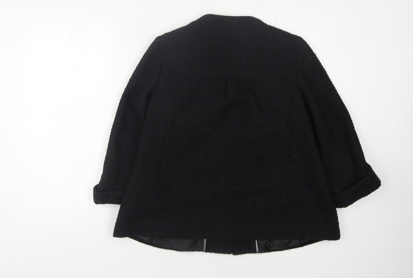 Klass Collection Women's Black Mid-Length Coat 3/4 Sleeve
