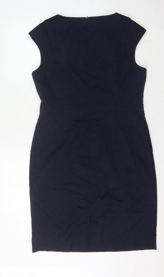 Jaeger Women's Black Sheath Dress Size 14 Sleeveless
