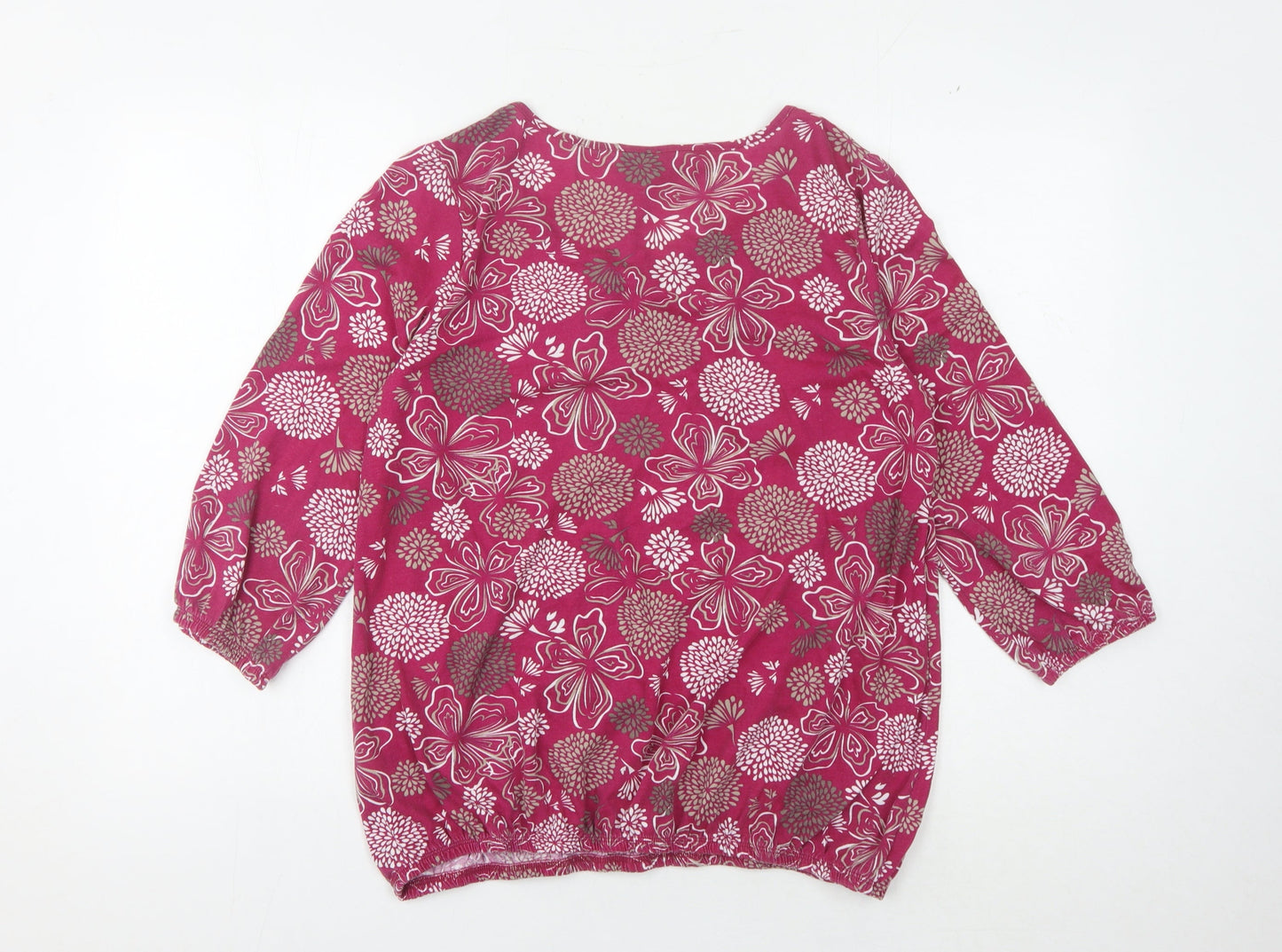 Women's Multicoloured Floral 3/4 Sleeve Top Size 14