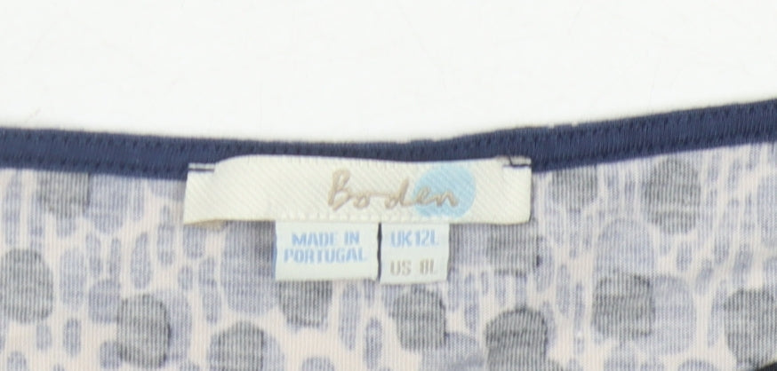 Boden Women Blue Animal Print Dress Size 12