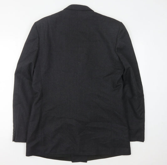 Pin Stripe Men's Black Blazer, Size 42L Formal Jacket