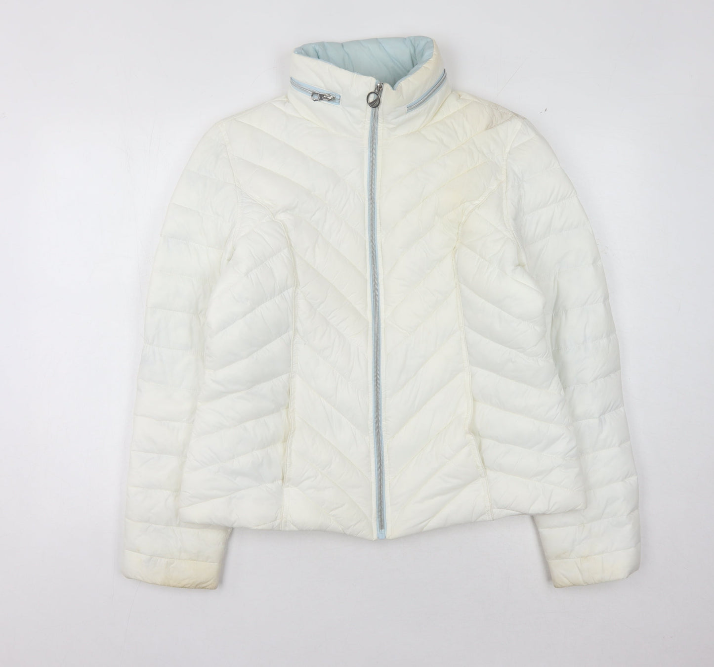 Nautica Women's Ivory Puffer Jacket L Lightweight