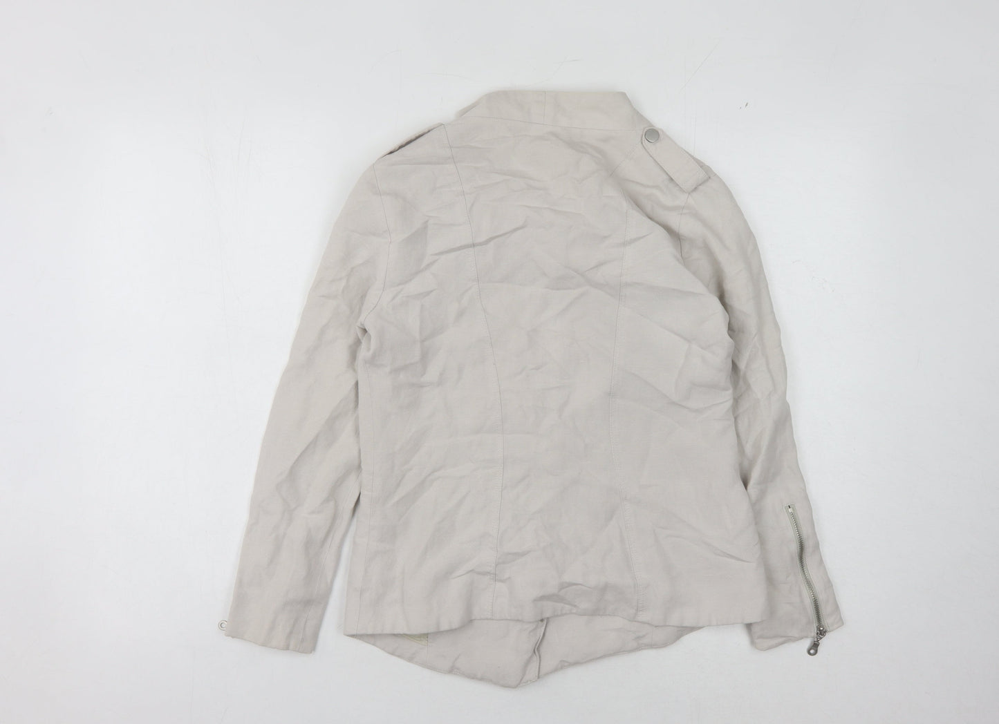 Mint Velvet Women's Beige Size 8 Motorcycle Jacket