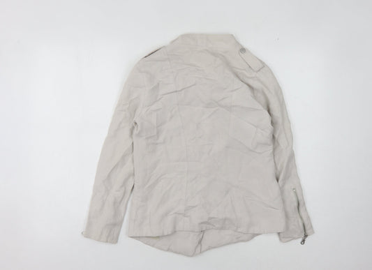 Mint Velvet Women's Beige Size 8 Motorcycle Jacket
