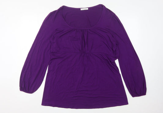 Windsmoor Women's Purple Basic Blouse, L, Scoop Neck