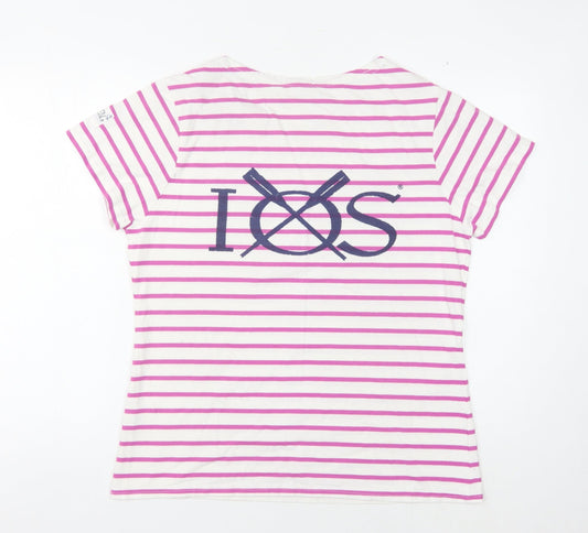Lazy Jacks Women's Multicoloured Striped T-Shirt Size 16