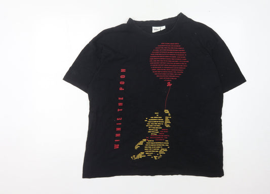 Disney Men’s Black Winnie the Pooh T-Shirt Medium