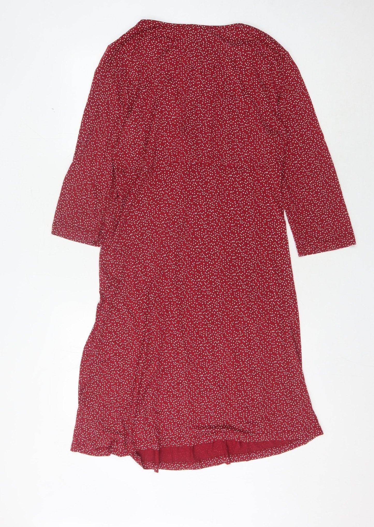 Fat Face Women's Red Dress Size 16, 3/4 Sleeve Viscose