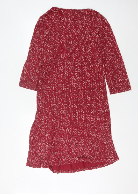 Fat Face Women's Red Dress Size 16, 3/4 Sleeve Viscose