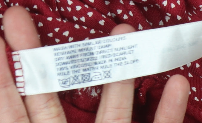 Fat Face Women's Red Dress Size 16, 3/4 Sleeve Viscose