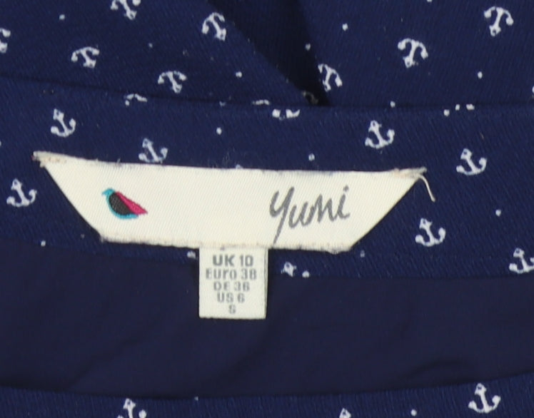 Yumi Women's Blue A-Line Skirt, Size 10, Mid-Rise