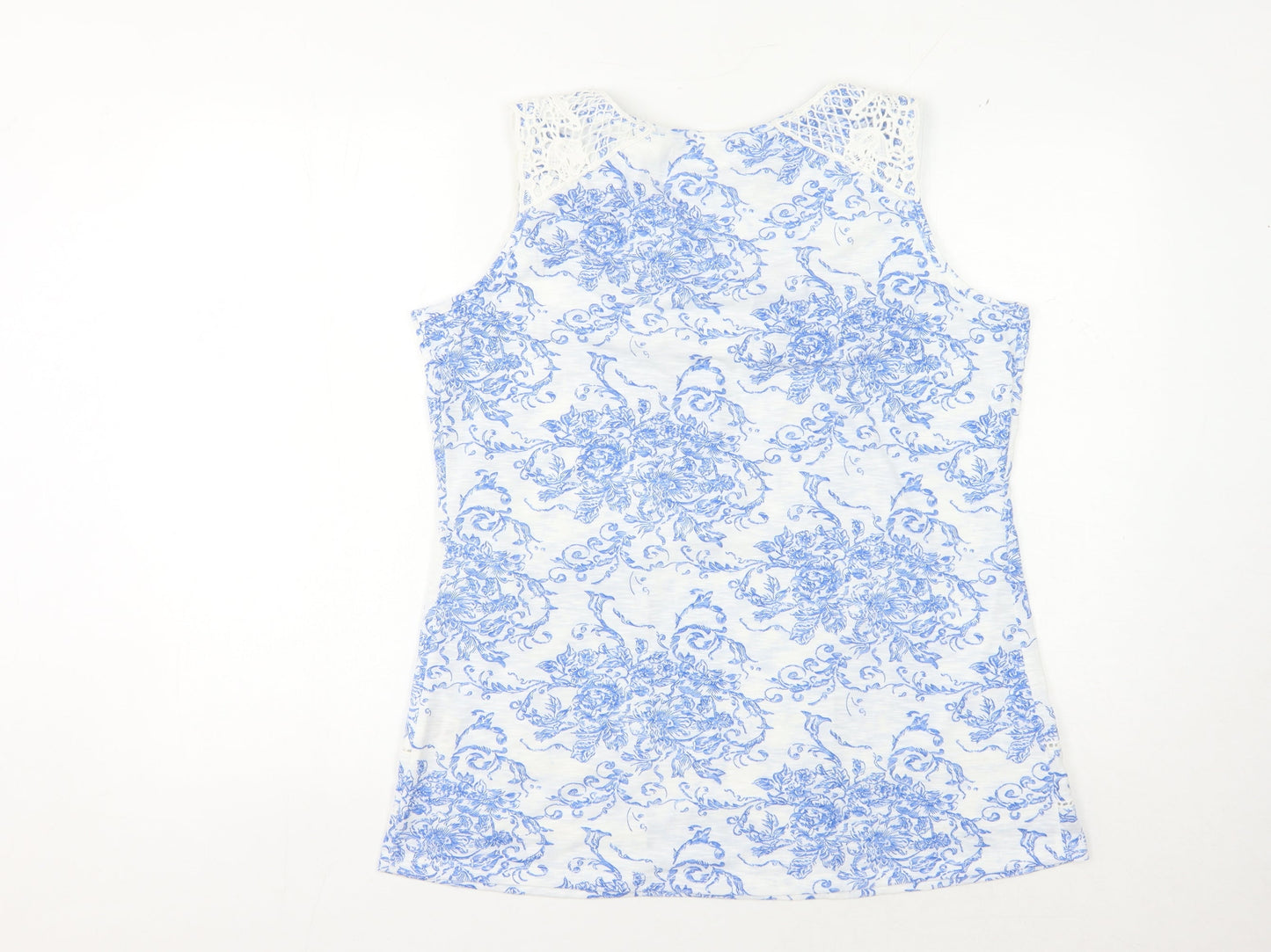 Marks and Spencer Women's Blue Floral Tank Top