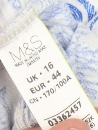 Marks and Spencer Women's Blue Floral Tank Top