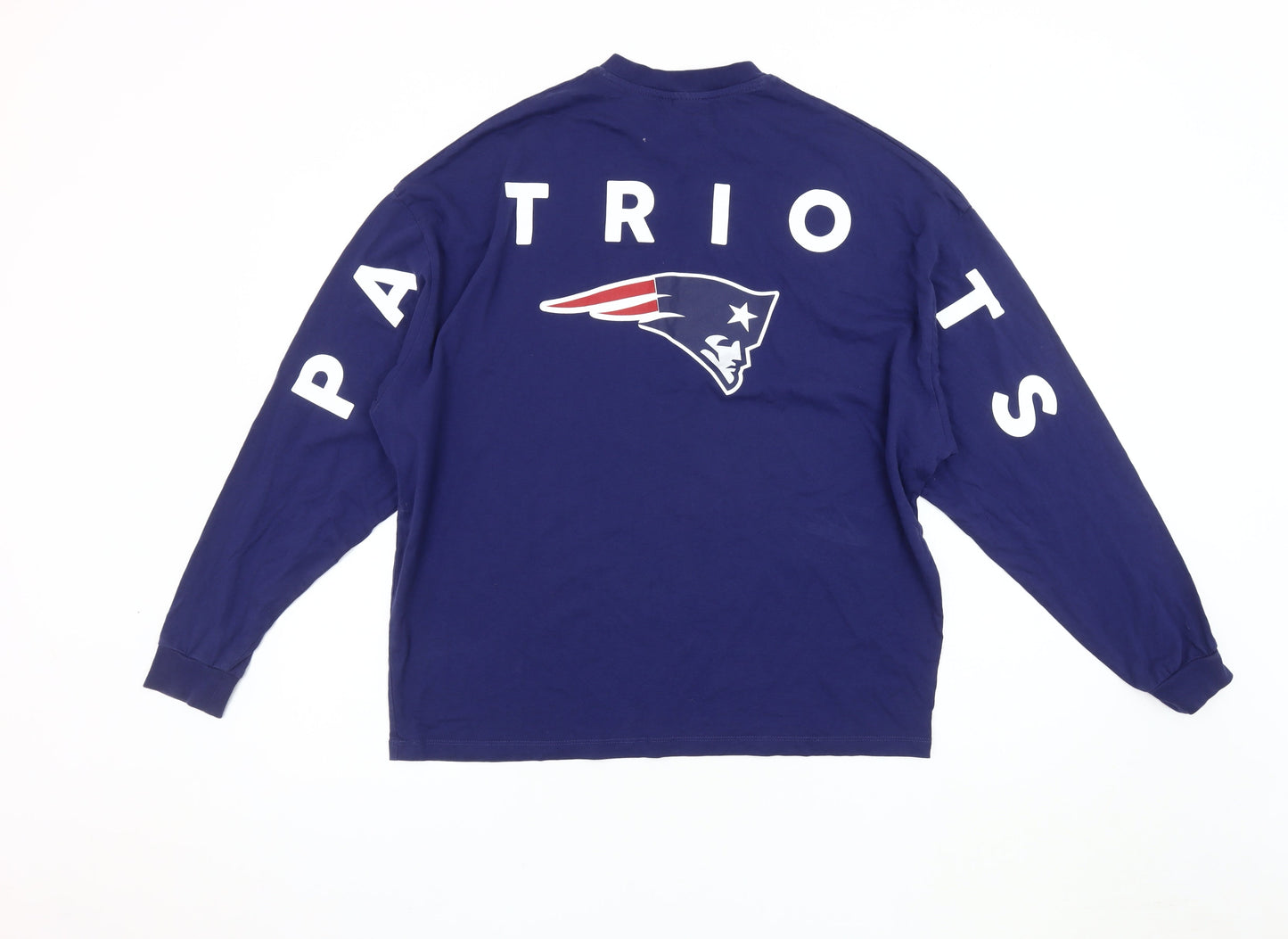 ASOS Men's Blue NFL T-Shirt, Small, Long Sleeve