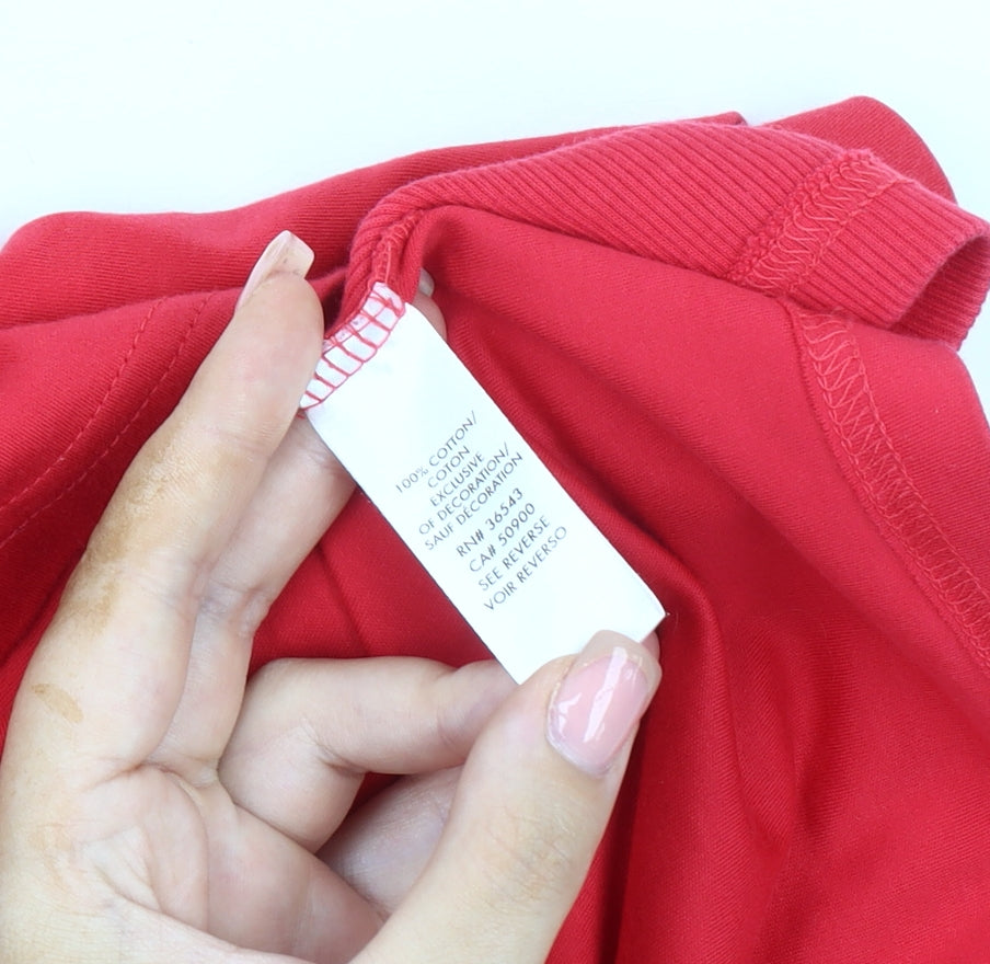 Calvin Klein Men's Red V-Neck T-Shirt XL