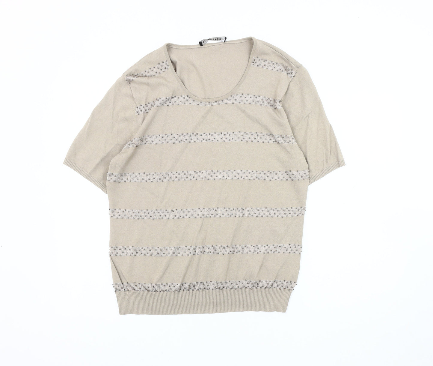 Jacques Vert Women's Beige Scoop Neck Pullover Jumper M