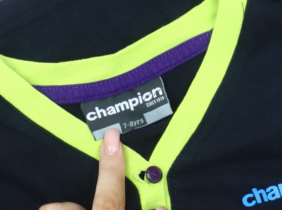 Champion Boys Black Short Sleeve T-Shirt 7-8 Years