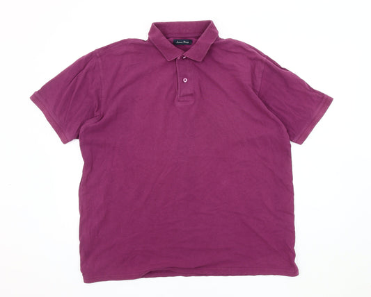 James Pringle Men's Purple Polo Shirt, Size L