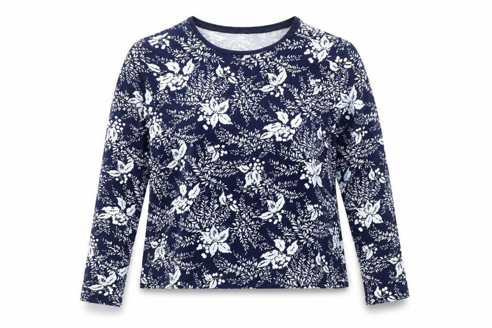 Womens UK Size XL Lands' End Blue Cotton T-Shirt