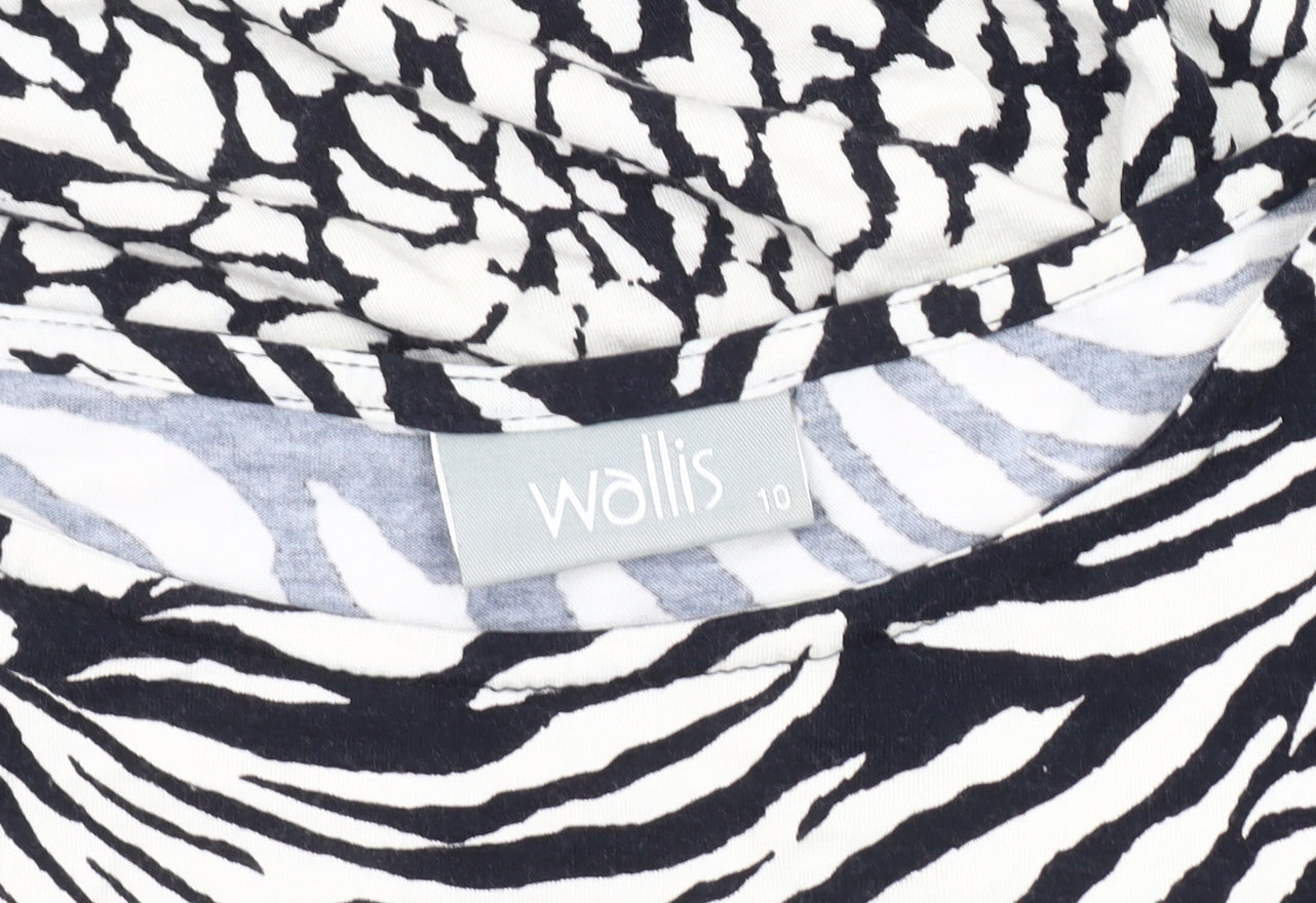 Wallis Women's Black Animal Print Bodycon Dress, Size 10